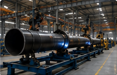 Steel pole automatic welding line