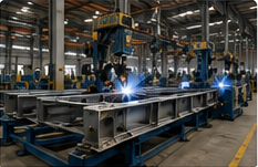 Substation structure welding line