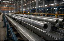 Steel pole production workshop