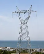 Angle steel tower in a coastal area