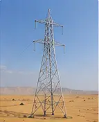 Angle steel tower in a desert area