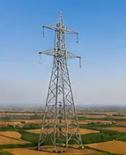 Angle steel tower in a plain area
