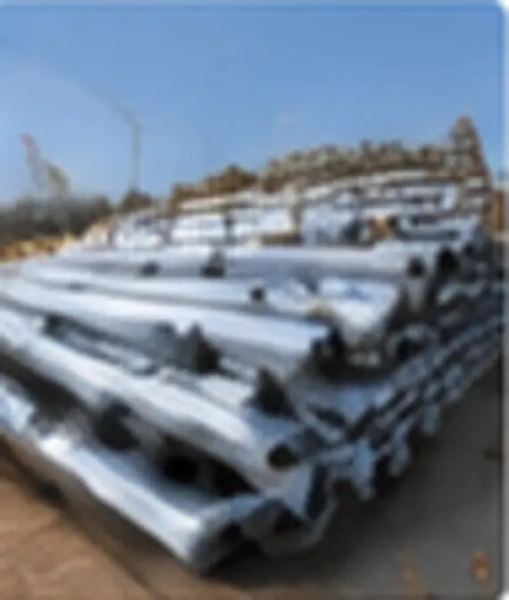 Finished galvanized steel poles