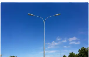 Double arm street lighting pole
