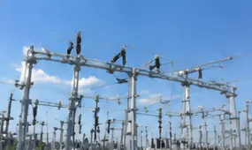 Bus support structures in an electrical substation