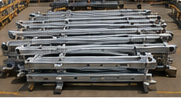 Stacked galvanized crossarms