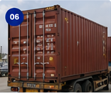 Sealed shipping container on truck